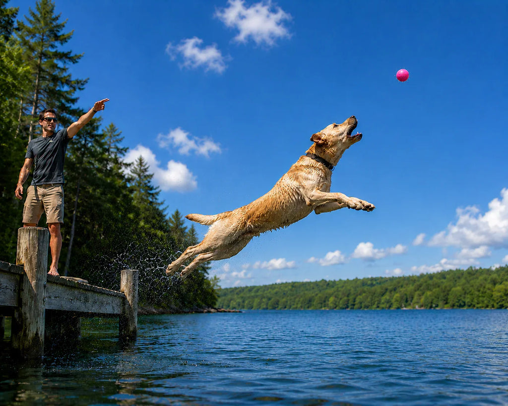 Glitter Ball | Soft PUP-X Rubber Floating Fetch Ball with Treat Dispenser