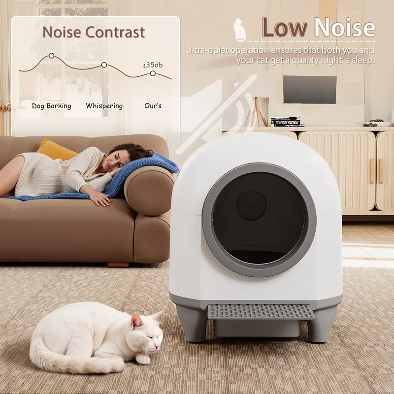 Warcat Smart Low-Noise Auto-Cleaning Litter Box 90L Self Cleaning Cat Litter Box APP-Controlled via 2.4G WiFi with Smart Sensors, Safety Protection, Easy Maintenance, Easy Setup & Clean #TikTokShopDealsforYouDays #DealsForYouDays