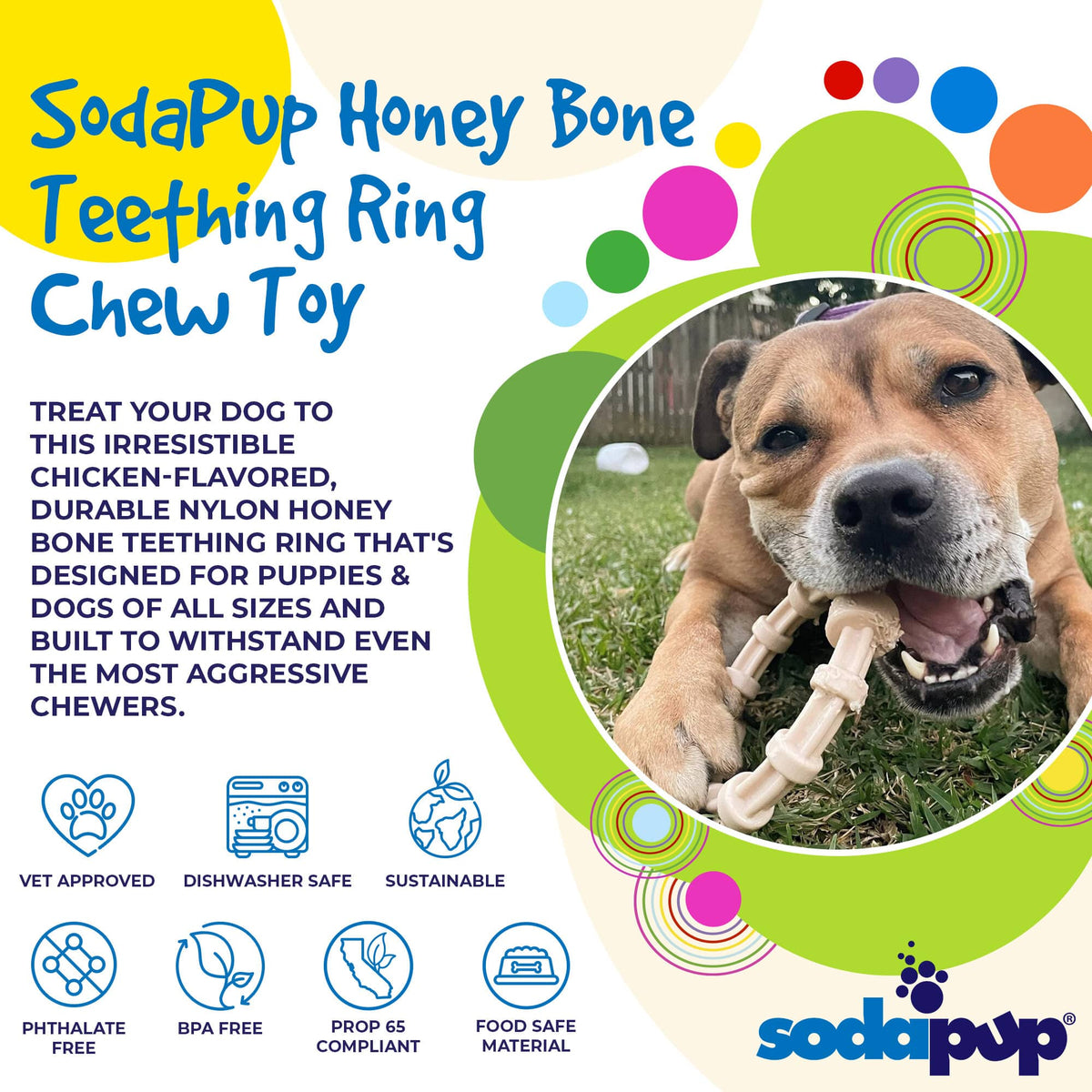 Honey Bone Chicken Flavored Ring | Ultra Durable Chew Toy