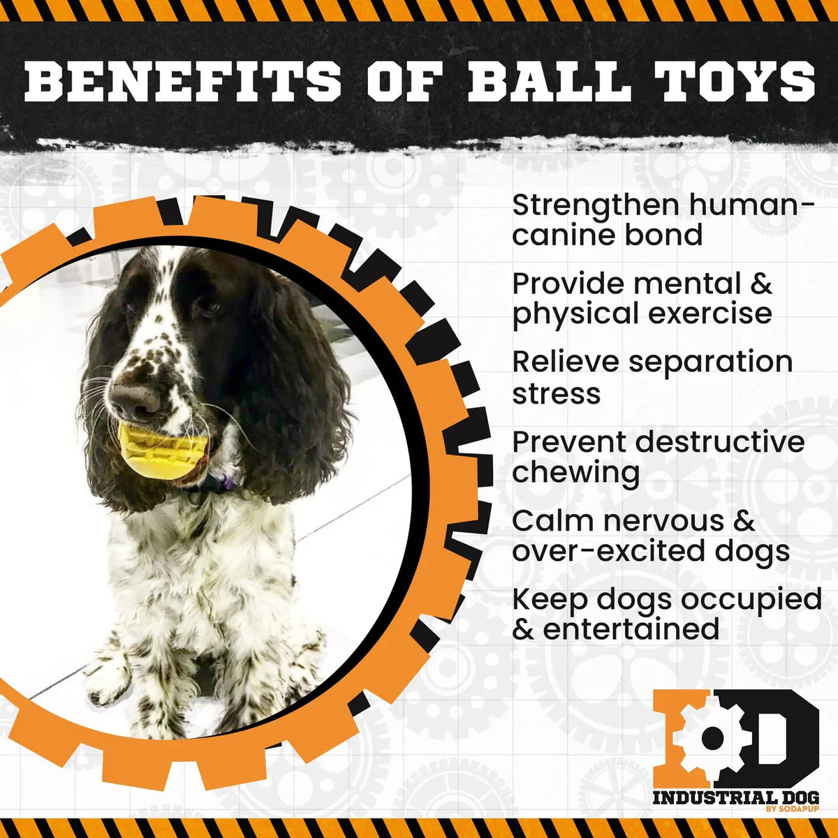 Rubber Gear Ball Toy | Heavy Chewers