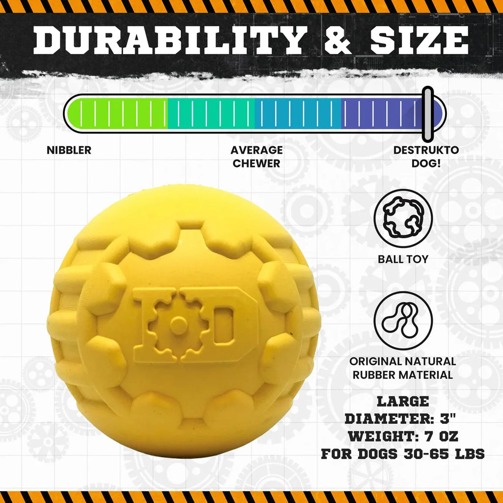 Rubber Gear Ball Toy | Heavy Chewers