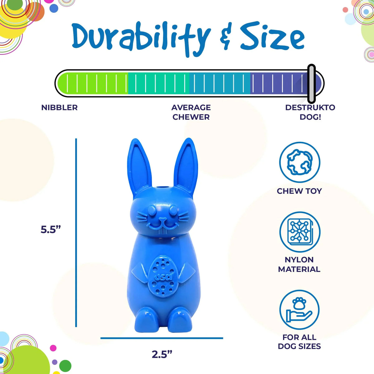 Bunny Nylon Chew Toy | Aggressive Chewers