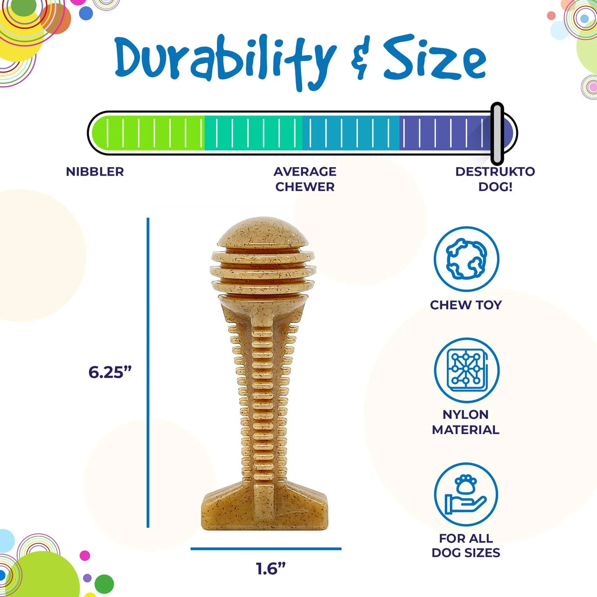 Large Honey Bone Dental Tower | Ultra Durable Nylon Chew Toy