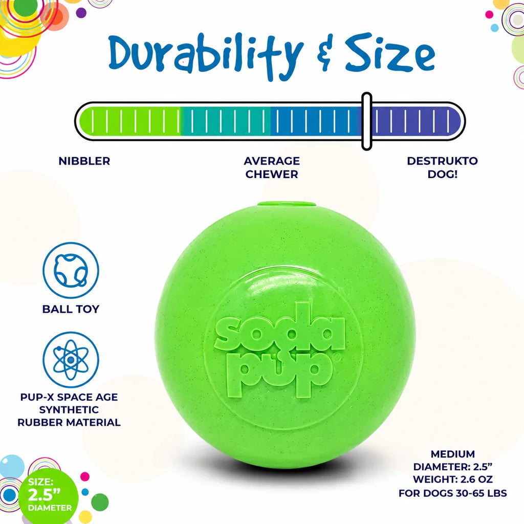 Glitter Ball | Soft PUP-X Rubber Floating Fetch Ball with Treat Dispenser